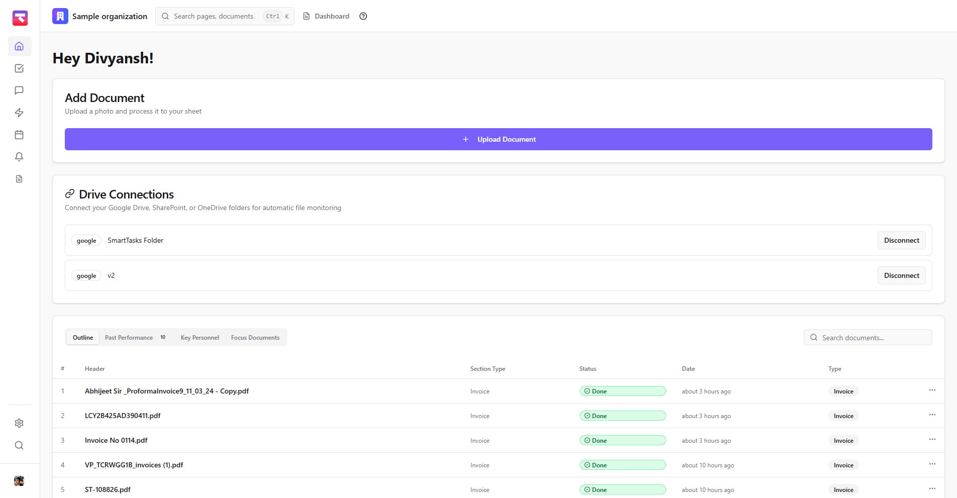 Tasket Dashboard Preview